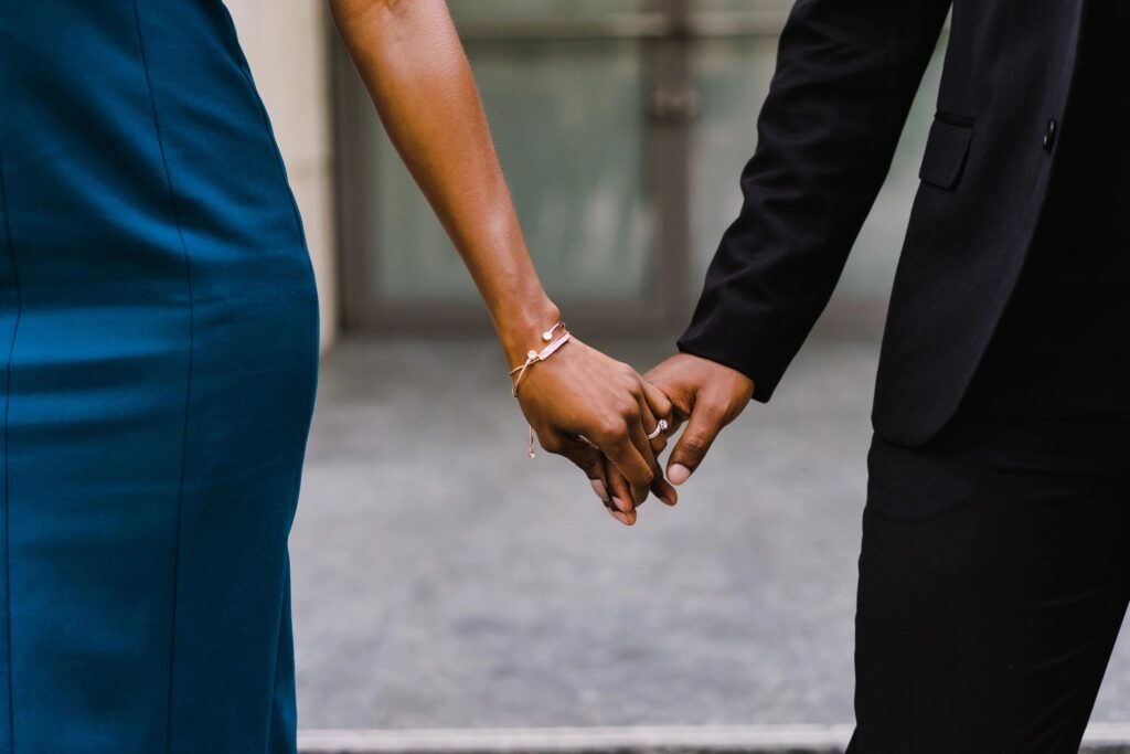 match making couple holding hands